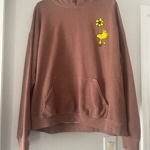Brown Hoodie with Yellow Graphic